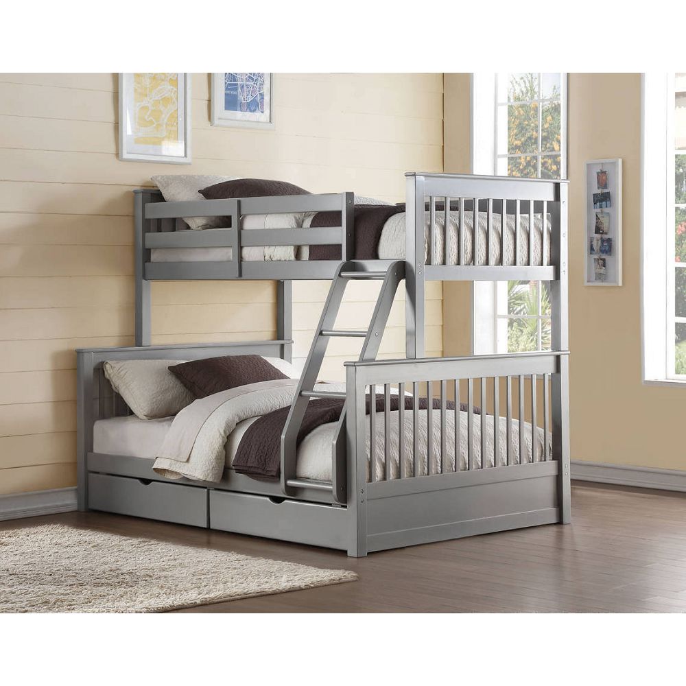 ACME Haley II Bunk Bed (Twin/Full) in Gray-Boyel Living